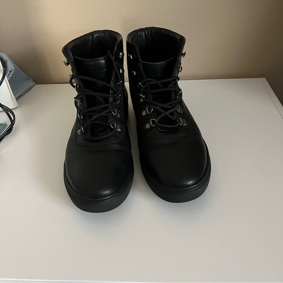 Black leather Helm lace up boots “Cole” with silver hardware, men’s size 12 - Picture 4 of 8